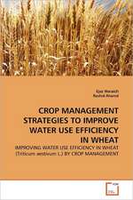 Crop Management Strategies to Improve Water Use Efficiency in Wheat