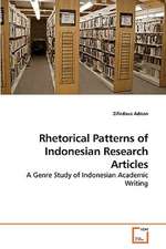 Rhetorical Patterns of Indonesian Research Articles