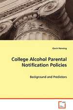 College Alcohol Parental Notification Policies