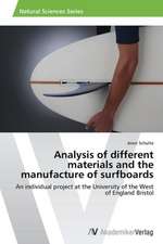 Analysis of different materials and the manufacture of surfboards