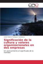 Significacion de La Cultura y Valores Organizacionales En DOS Empresas