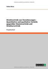 Direktvertrieb von Versicherungen - Quantitative und qualitative Vorteile gegenüber Stammvertrieb und Strukturvertrieb