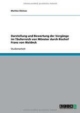 Darstellung und Bewertung der Vorgänge im Täuferreich von Münster durch Bischof Franz von Waldeck