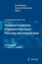 Theoretical Foundations of Quantum Information Processing and Communication: Selected Topics