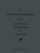 Die Verwertung des Koksofengases, insbesondere seine Verwendung zum Gasmotorenbetriebe