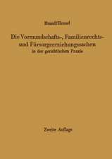 Die Vormundschafts-, Familienrechts- und Fürsorgeerziehungssachen in der gerichtlichen Praxis