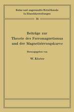 Beiträge zur Theorie des Ferromagnetismus und der Magnetisierungskurve