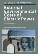 External Environmental Costs of Electric Power: Analysis and Internalization