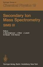 Secondary Ion Mass Spectrometry SIMS III