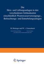 Die Heiz- und Lüftungsanlagen in den verschiedenen Gebäudearten einschließlich Warmwasserversorungs-, Befeuchtungs- und Entnebelungsanlagen