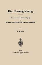 Die Chromgerbung: Unter besonderer Berücksichtigung der in- und ausländischen Patentlitteratur