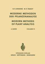 Modern Methods of Plant Analysis / Moderne Methoden der Pflanzenanalyse