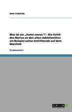 Was ist ein "homo novus"? - Die Kritik des Marius an den alten Adelsfamilien am Beispiel seiner Antrittsrede auf dem Marsfeld