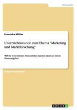 Unterrichtsstunde zum Thema "Marketing und Marktforschung"