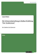 Die Schmerzdarstellung in Kafkas Erzählung 