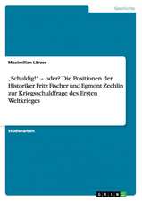 "Schuldig!" - oder? Die Positionen der Historiker Fritz Fischer und Egmont Zechlin zur Kriegsschuldfrage des Ersten Weltkrieges