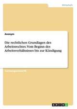 Die rechtlichen Grundlagen des Arbeitsrechtes. Vom Beginn des Arbeitsverhältnisses bis zur Kündigung