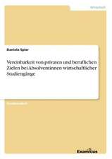 Vereinbarkeit von privaten und beruflichen Zielen bei Absolventinnen wirtschaftlicher Studiengänge