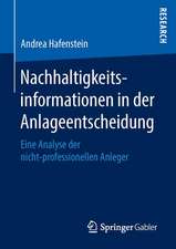 Nachhaltigkeitsinformationen in der Anlageentscheidung