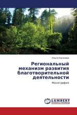 Regional'nyy mekhanizm razvitiya blagotvoritel'noy deyatel'nosti