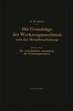 Die Grundzüge der Werkzeugmaschinen und der Metallbearbeitung: Zweiter Band: Die wirtschaftliche Ausnutzung der Werkzeugmaschinen