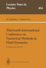 Thirteenth International Conference on Numerical Methods in Fluid Dynamics: Proceedings of the Conference Held at the Consiglio Nazionale delle Ricerche, Rome, Italy, 6–10 July 1992