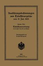 Ausführungsbestimmungen zum Tabaksteuergesetze vom 15. Juli 1909: Zweiter Teil: Tabaksteuerordnung