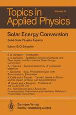 Solar Energy Conversion: Solid-State Physics Aspects