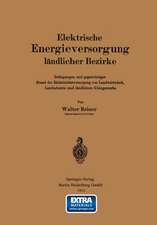 Elektrische Energieversorgung ländlicher Bezirke: Bedingungen und gegenwärtiger Stand der Elektrizitätsversorgung von Landwirtschaft, Landindustrie und ländlichem Kleingewerbe