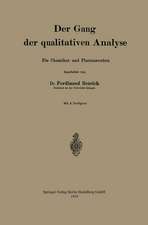 Der Gang der qualitativen analyse: Für Chemiker und Pharmazeuten