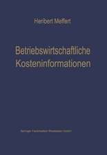 Betriebswirtschaftliche Kosteninformationen: Ein Beitrag zur Theorie der Kostenrechnung