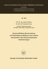 Berufswirklichkeit, Berufserziehung und Facharbeiterausbildung in der Industrie und speziell in den eisenverarbeitenden Industriezweigen