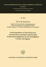 Forschungsarbeiten zur Entwicklung eines gravimetrischen, automatisch registrierenden Konzentrationsmeßgerätes für den Feststoffgehalt in Rauch- und Abgasen