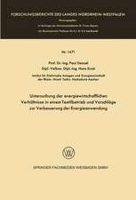 Untersuchung der energiewirtschaftlichen Verhältnisse in einem Textilbetrieb und Vorschläge zur Verbesserung der Energieanwendung