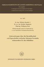 Untersuchungen über die Herstellbarkeit und Eigenschaften einfacher Holzspan-Formteile insbesondere für den Möbelbau