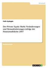 Der Private Equity Markt. Veränderungen und Herausforderungen infolge der Finanzmarktkrise 2007