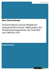 Nord-Ost Bayern und der Wegfall der innerdeutschen Grenze. Mikroanalyse des Transformationsprozesses der Stadt Hof von 1989 bis 1993