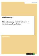 Mitbestimmung des Betriebsrates in sozialen Angelegenheiten