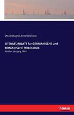 LITERATURBLATT fur GERMANISCHE und ROMANISCHE PHILOLOGIE.