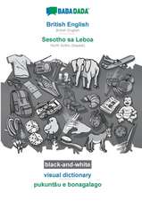 BABADADA black-and-white, British English - Sesotho sa Leboa, visual dictionary - pukunt¿u e bonagalago