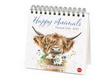 Hannah Dale: Happy Animals Premium-Postkartenkalender 2025