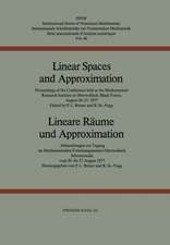 Linear Spaces and Approximation / Lineare Räume und Approximation