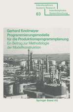 Programmierungsmodelle für die Produktionsprogrammplanung: Ein Beitrag zur Methodologie der Modellkonstruktion