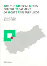 Are the medical needs for the treatment of acute pain fulfilled?: Istanbul, Turkey, October 5, 1996