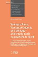 Vertragsschluss, Vertragsauslegung und Vertragsanfechtung nach europäischem Recht