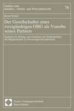 Der Gesellschafter einer zweigliedrigen OHG als Vorerbe seines Partners