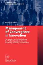 Management of Convergence in Innovation: Strategies and Capabilities for Value Creation Beyond Blurring Industry Boundaries