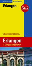 Falk Stadtplan Extra Standardfaltung Erlangen mit Umgebungskarte