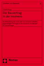 Der Bauvertrag in der Insolvenz