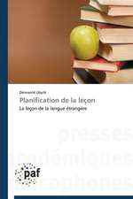 Planification de la leçon